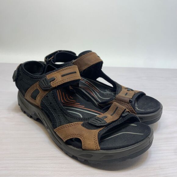 Ecco Sandals Yucatan Offroad Men Athletic Hiking Brown Black Sz US 9 EU 43 - Picture 1 of 10